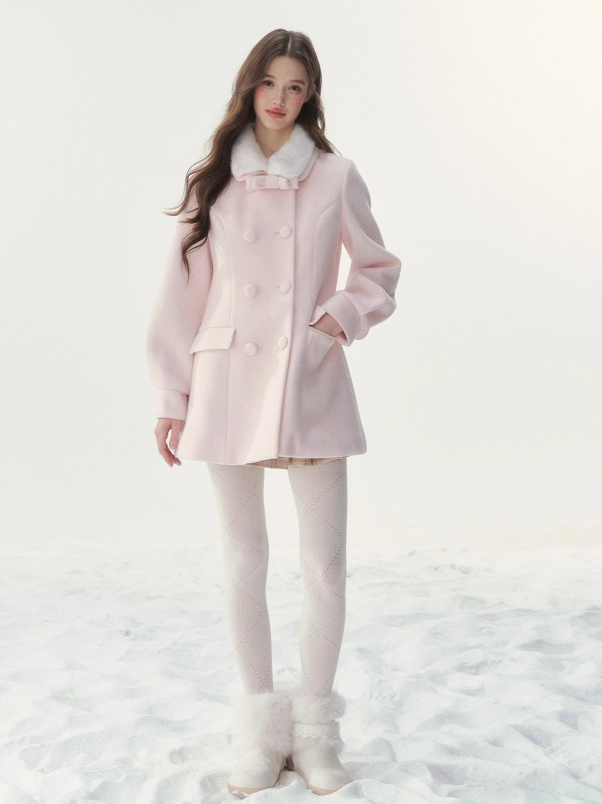 Double-Breasted Fur-Collar Lady Jacket