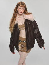 Removable Fur Collar Windproof Leather Jacket - CHINASQUAD