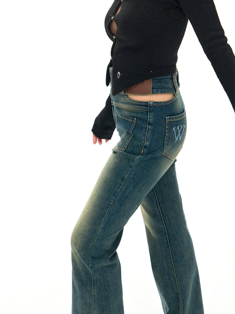 High-Waisted Vintage Flared Jeans - CHINASQUAD