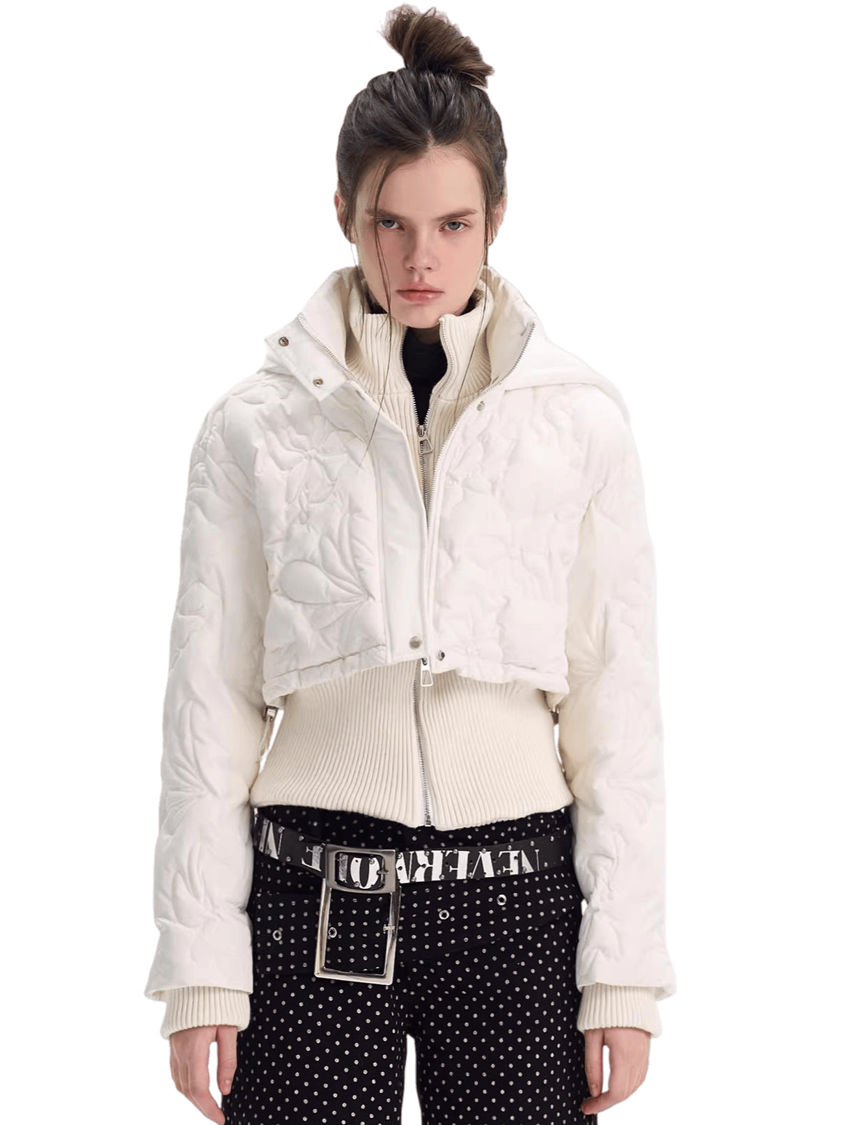 Quilted Embossed Short Down Jacket