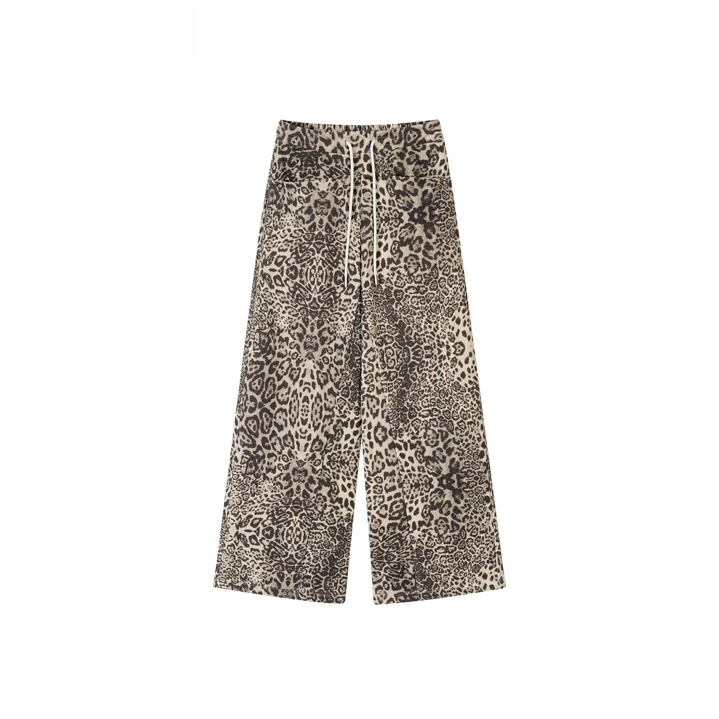 Contrast Waistband Straight-Leg Cotton Sweatpants