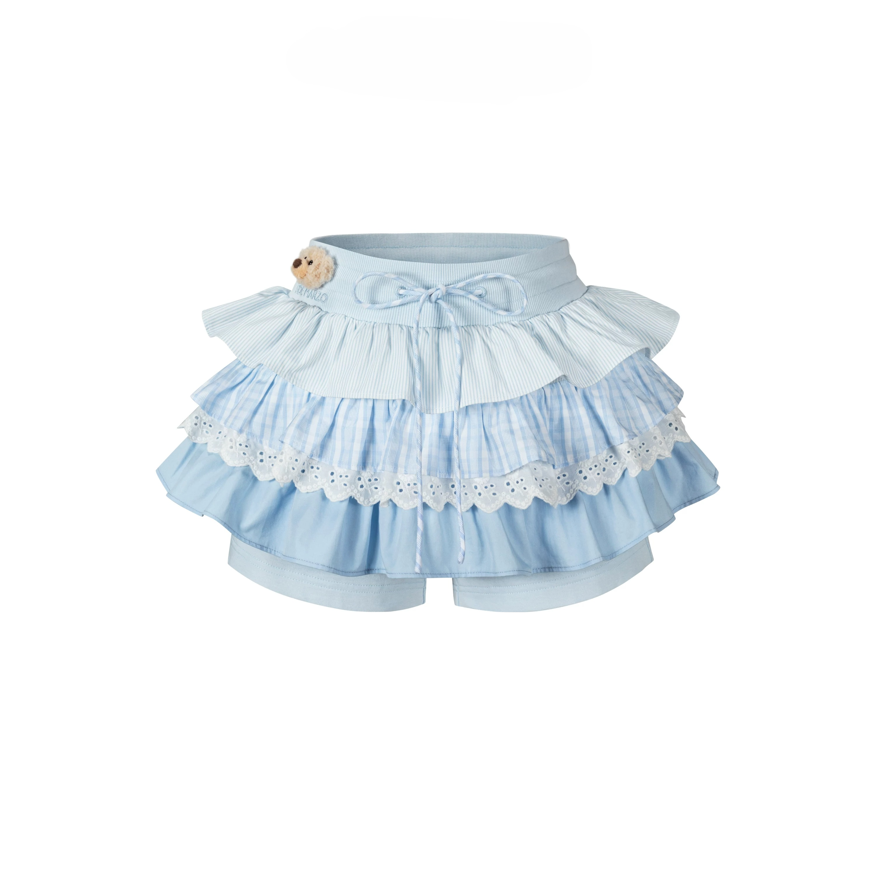Patchwork Ruffle Tiered Skort