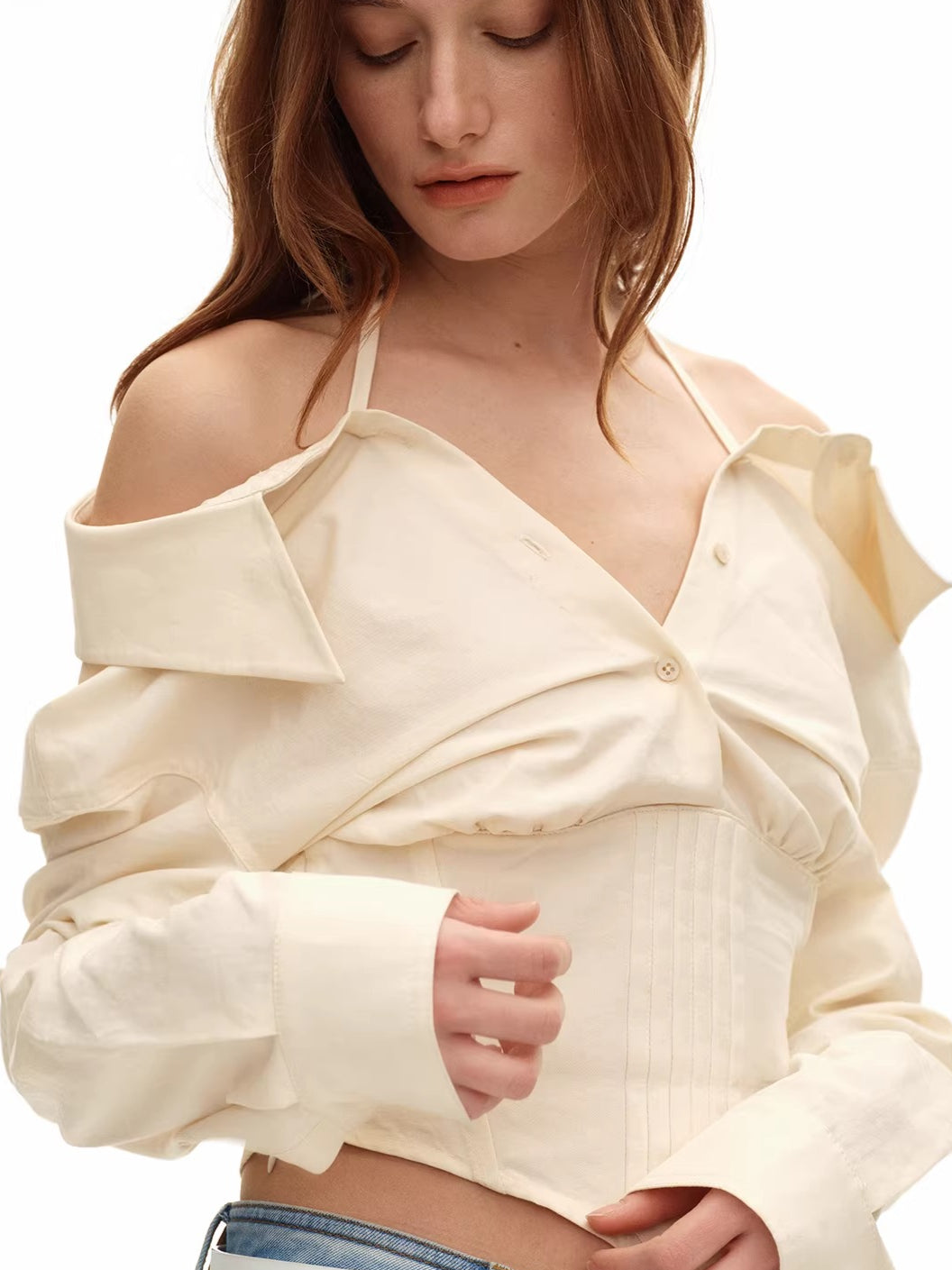 Rider Lyocell-Cotton Multiway Cropped Shirt