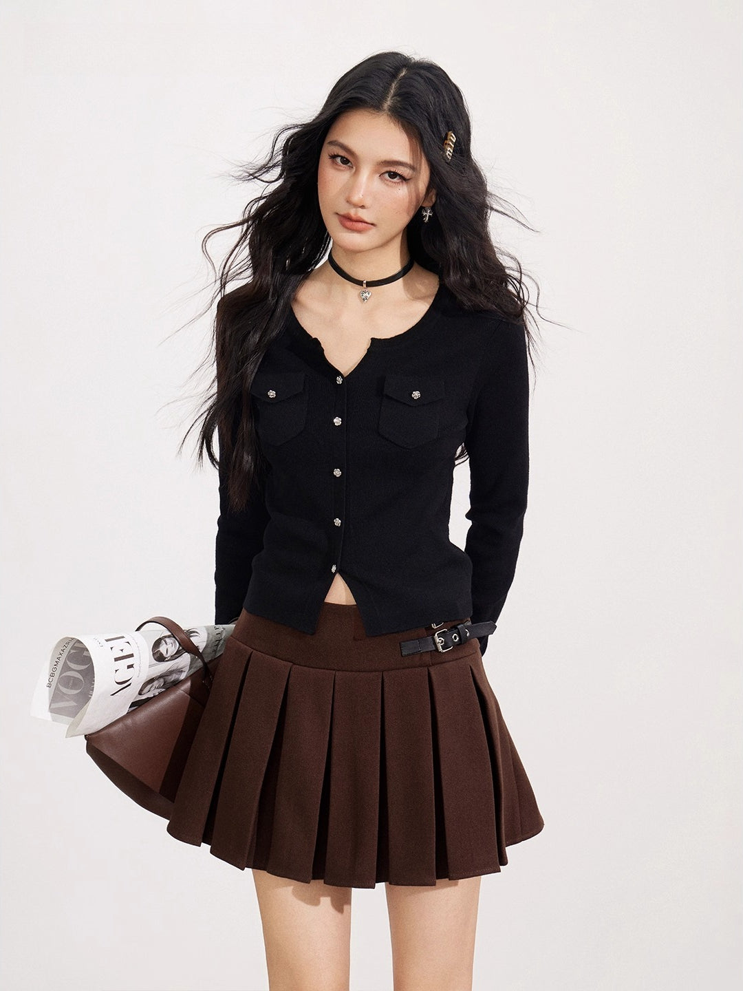 Merino Wool-Blend Ribbed Knit Cardigan - CHINASQUAD