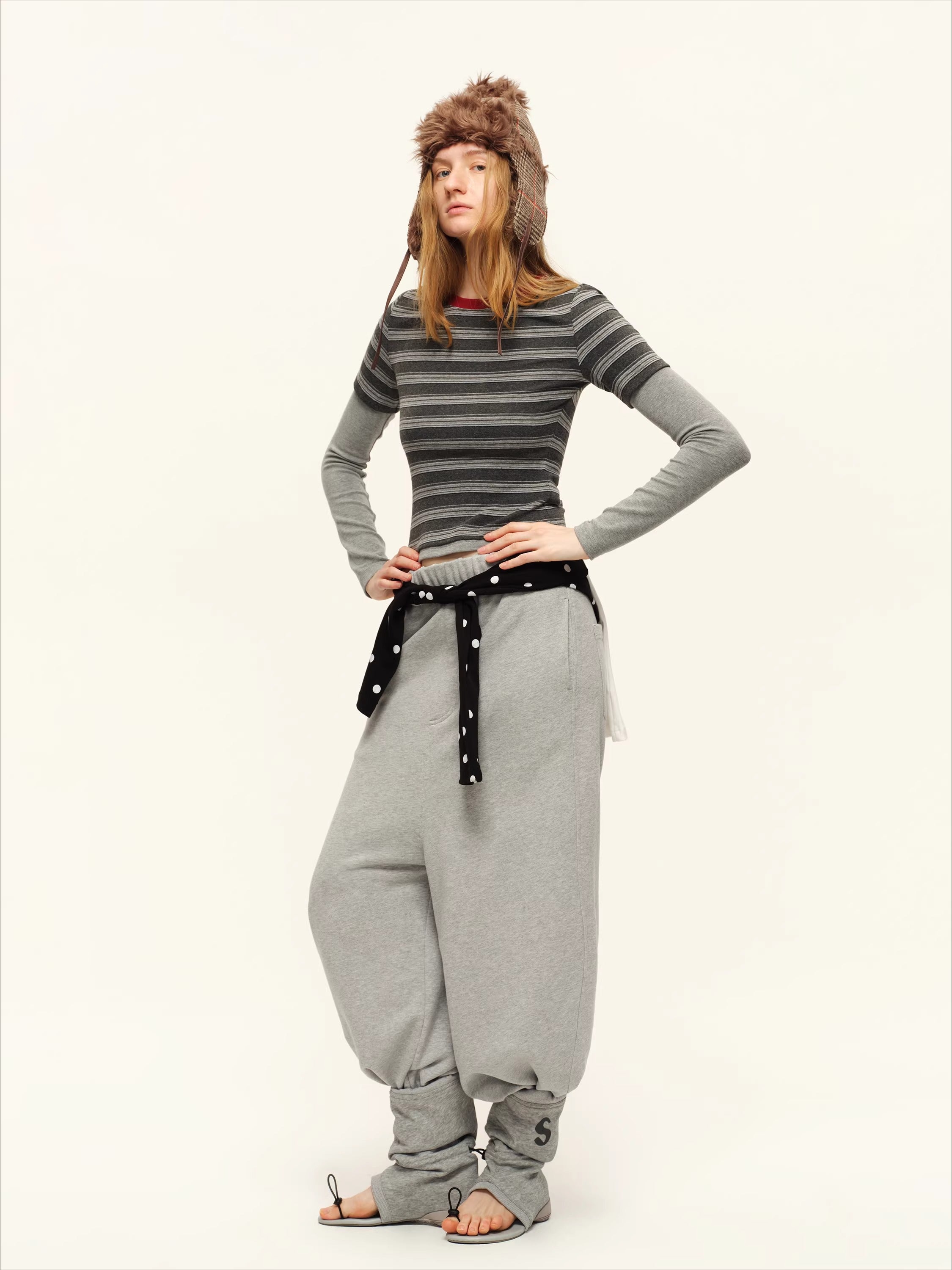 Contrast Layered-Effect Long Sleeve T-Shirt