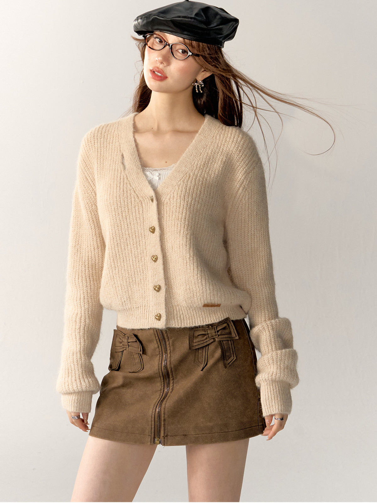 Suede Pleated Bubble Skirt - CHINASQUAD