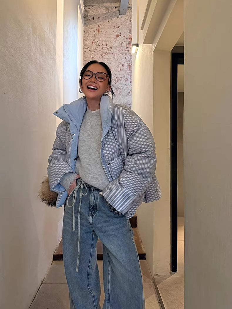 Asymmetric Tie-Detail Loop-Tab Denim Jeans