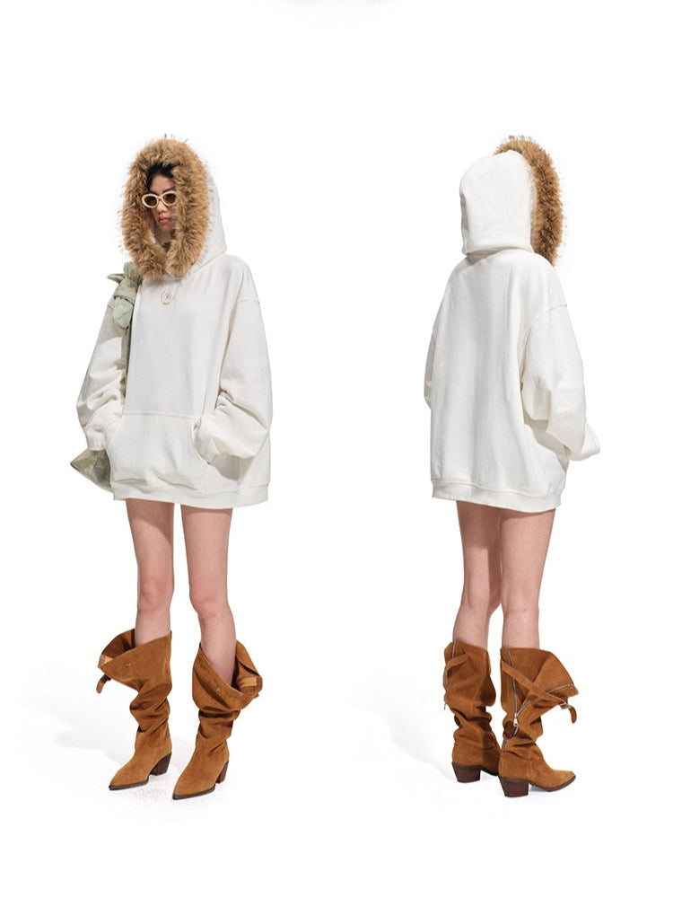 Polar Relaxed Eco-Fox Fur Hoodie
