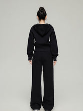 Black & White Zipper Casual Hoodie Set - CHINASQUAD