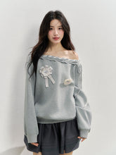 Off The Shoulder Brooch Sweatshirt - CHINASQUAD
