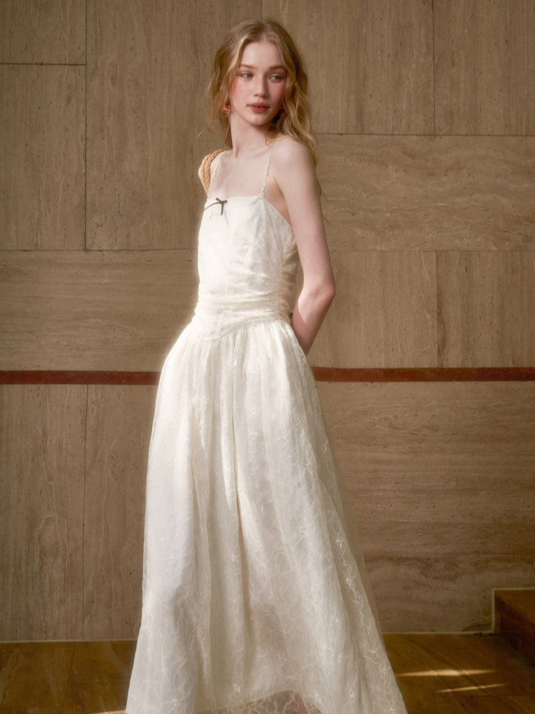 Lace Sequin Shimmer Waist - Cinching Camisole Dress - CHINASQUAD