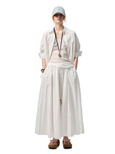 Striped Beaded A-line Skirt - CHINASQUAD