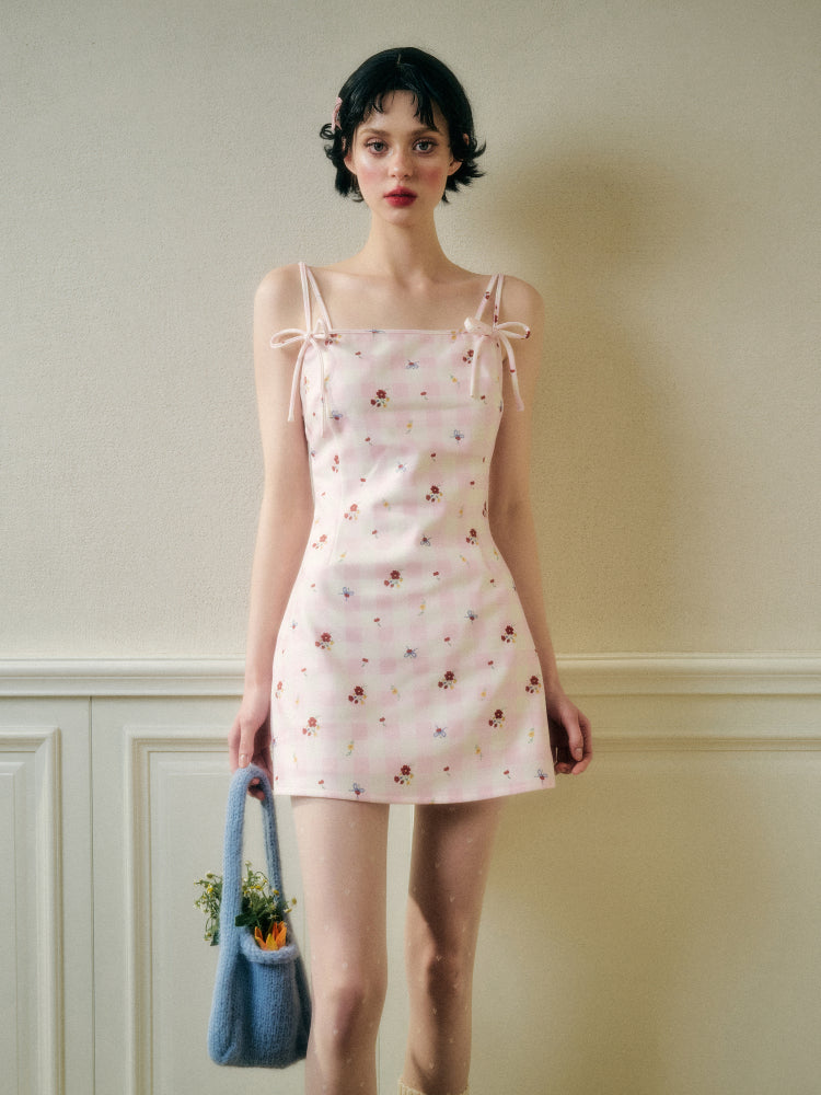 Strappy Floral Print Dress - CHINASQUAD