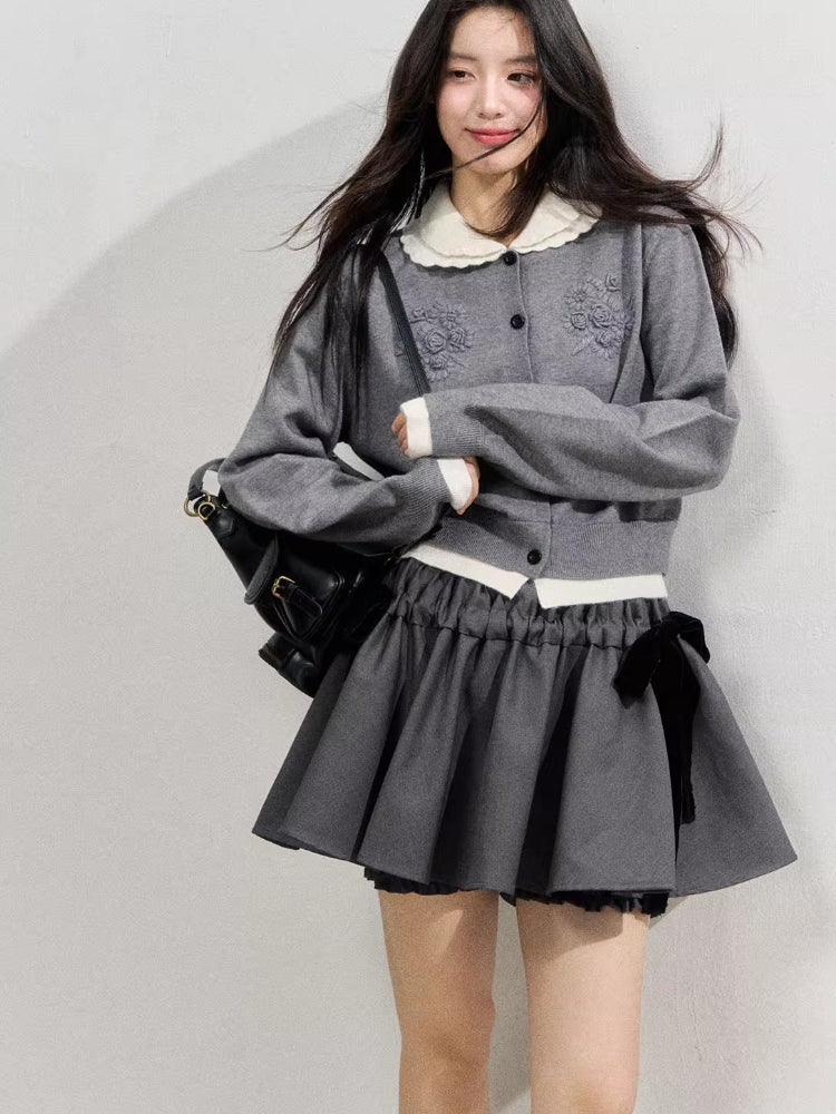 Velvet Bow Water-Repellent Puff Skirt - CHINASQUAD