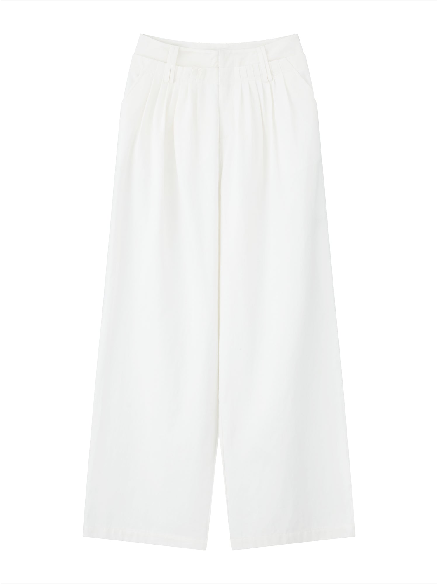 White Lyocell Wide-Leg Pants - CHINASQUAD