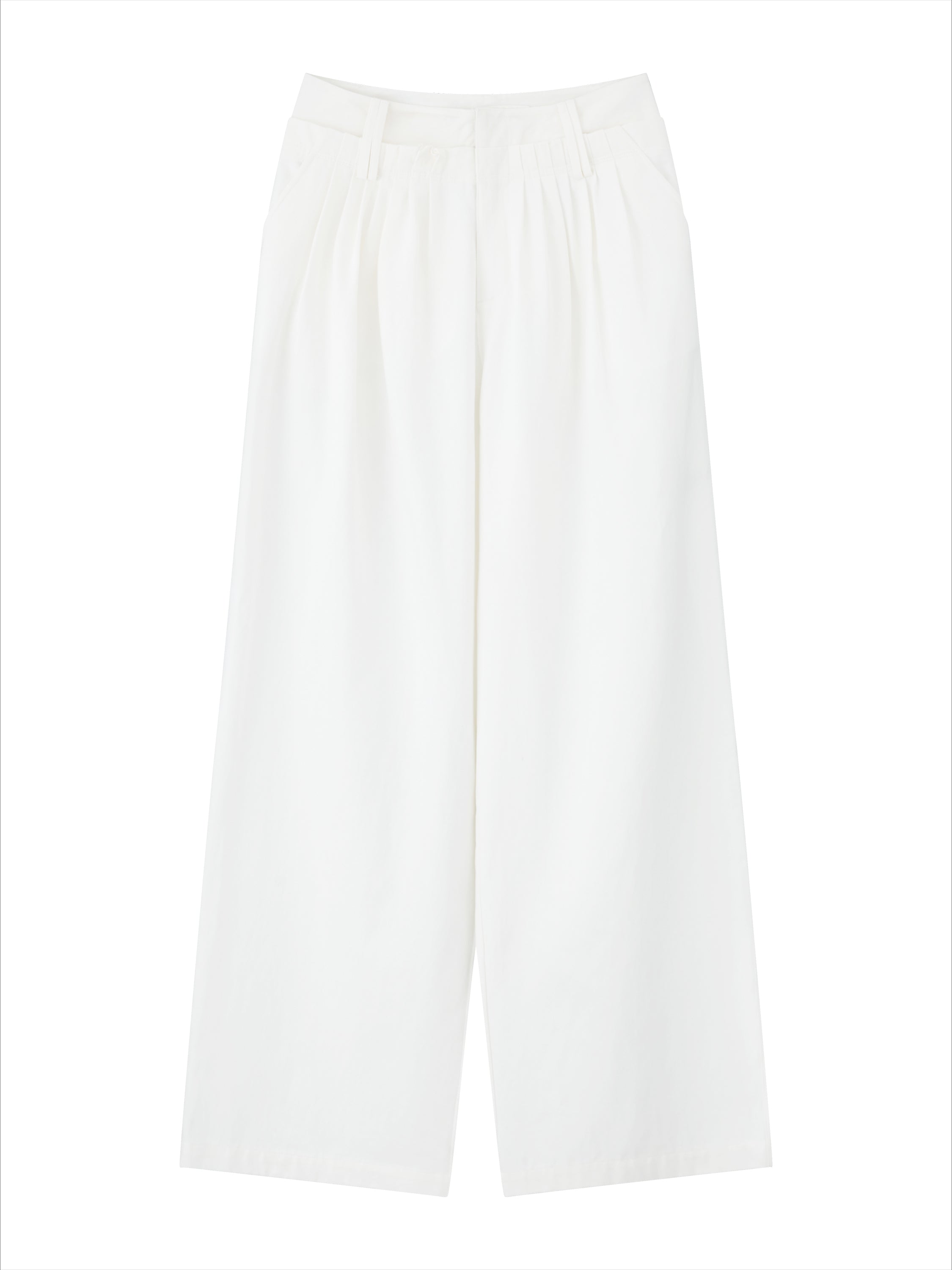 White Lyocell Wide-Leg Pants - CHINASQUAD