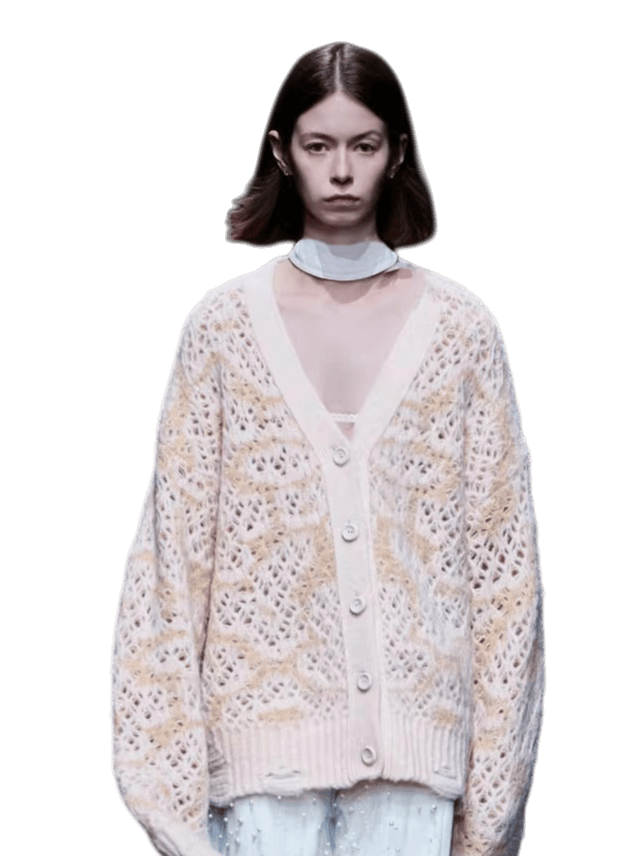 V-Neck Oversized Mohair-Blend Cardigan