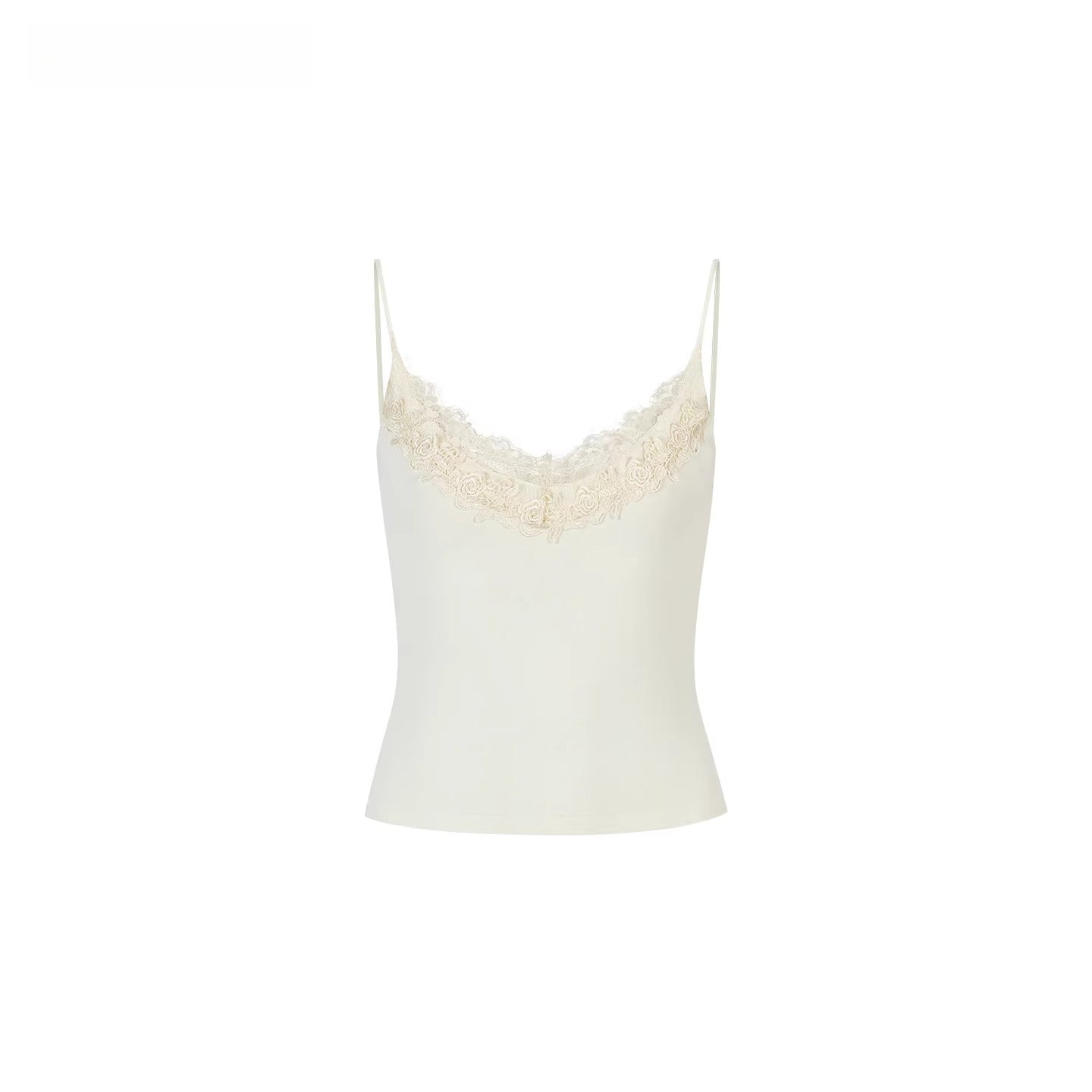 Lace-Trimmed Fitted Camisole - CHINASQUAD