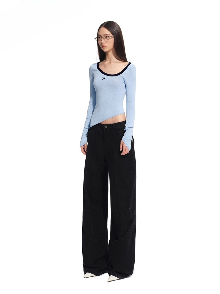 Irregular Crewneck Knitted T-Shirt - CHINASQUAD