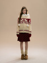 (Final Sale) Vintage Red Plaid Wool Christmas Pleated Skirt - CHINASQUAD