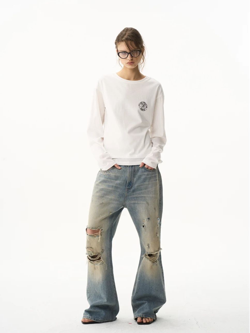 Layered Effect Basic Long Sleeve T-Shirt