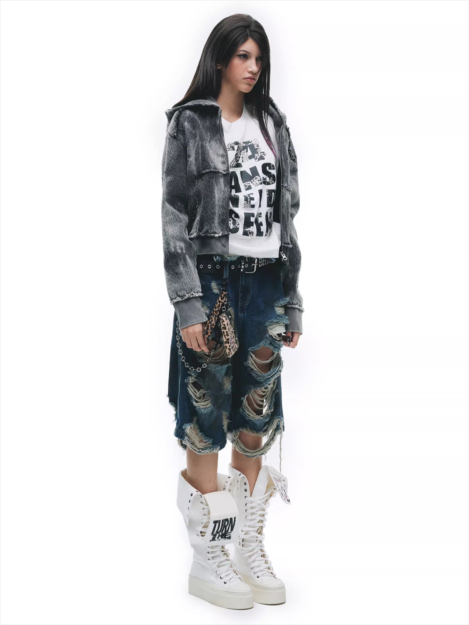 Tie-Dye Distressed Grunge Sweatshirt