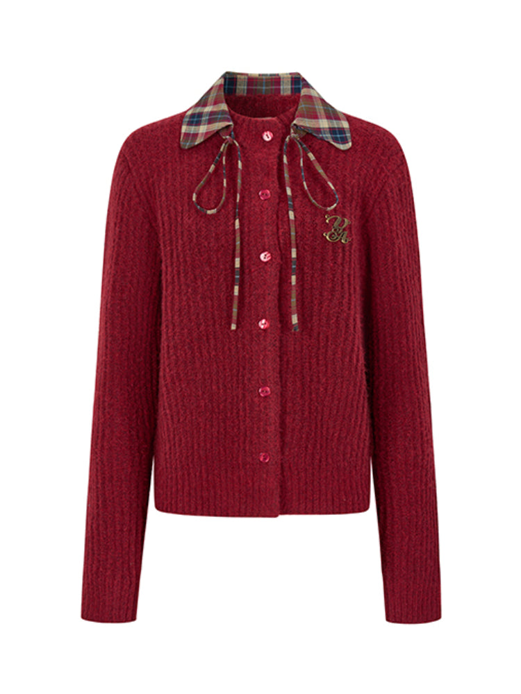 Detachable Plaid Knit Sweater - CHINASQUAD