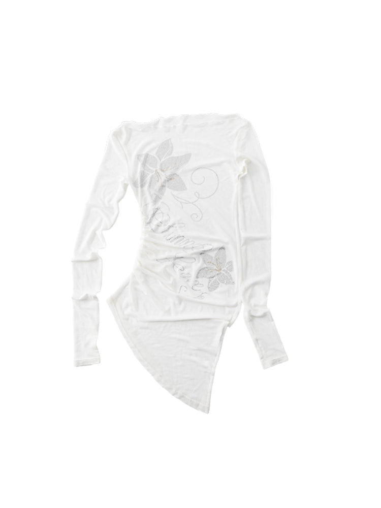 Floral Rhinestone Off-the-Shoulder Cover-Up - CHINASQUAD