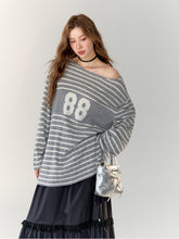 Printed Striped Knitted Sweater - CHINASQUAD