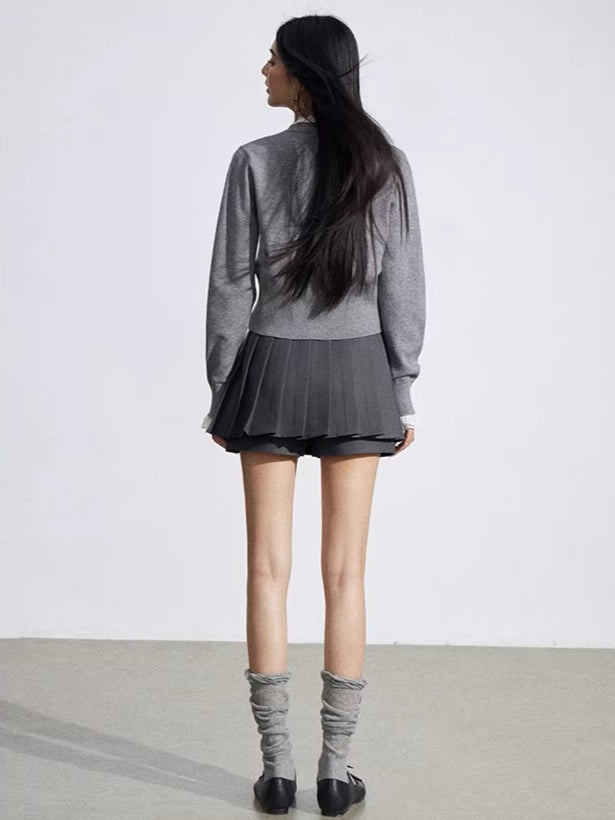 Lace Panel Knit Cardigan