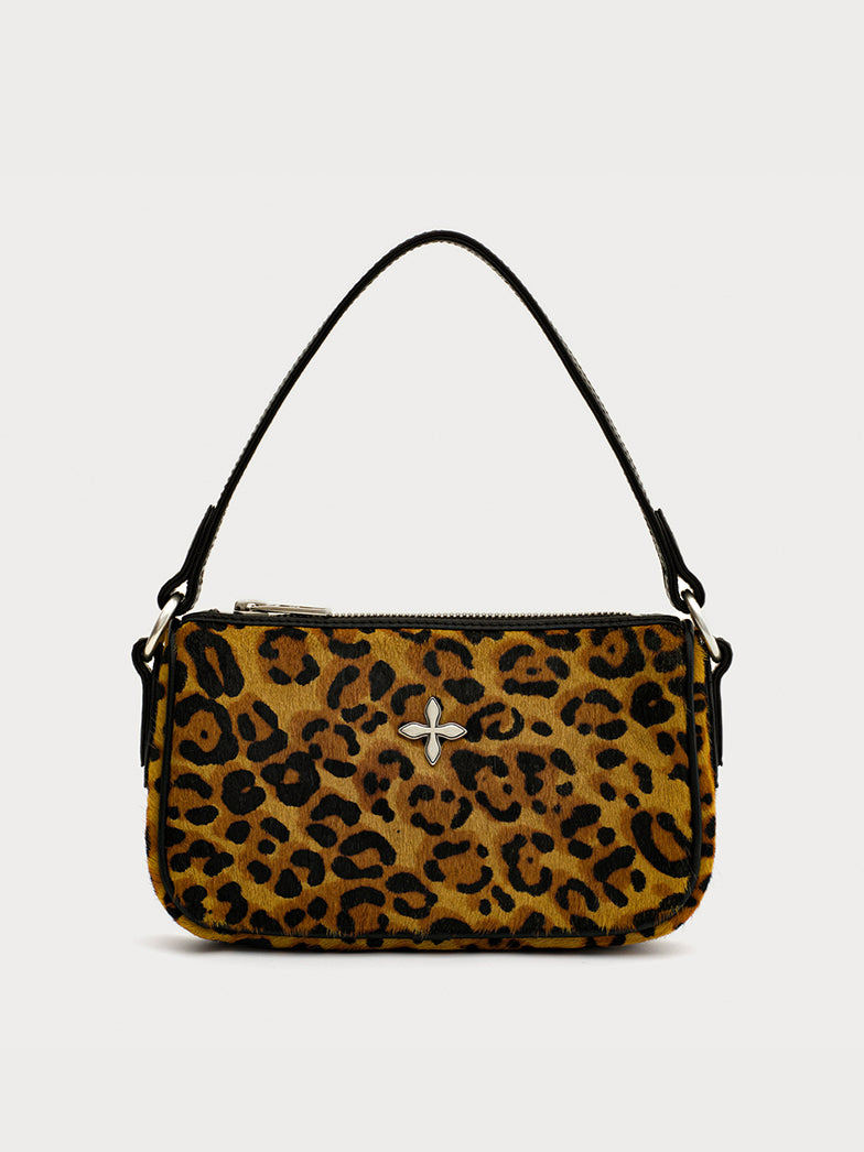 Badge Cross Leather Handbag - CHINASQUAD