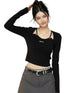 Black & White Butterfly Knot Knit Top - CHINASQUAD