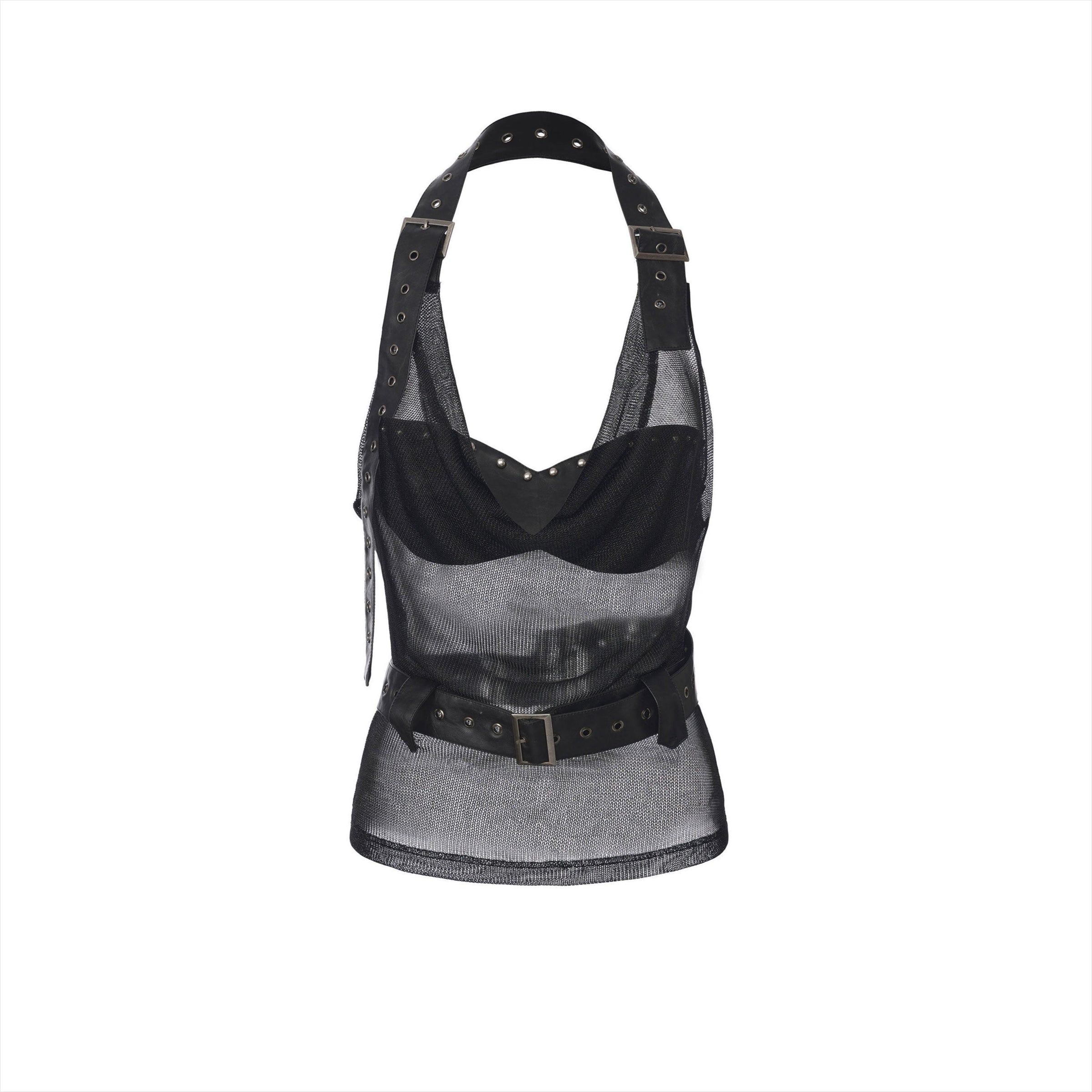 Punk Grunge Studded Belt-Detail Camisole