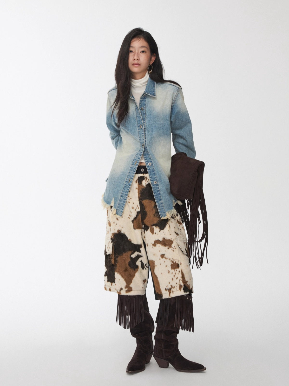 Patchwork Utility Culotte Shorts