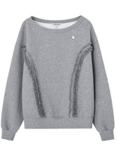 Lace Trim Off-Shoulder Sweatshirt - CHINASQUAD