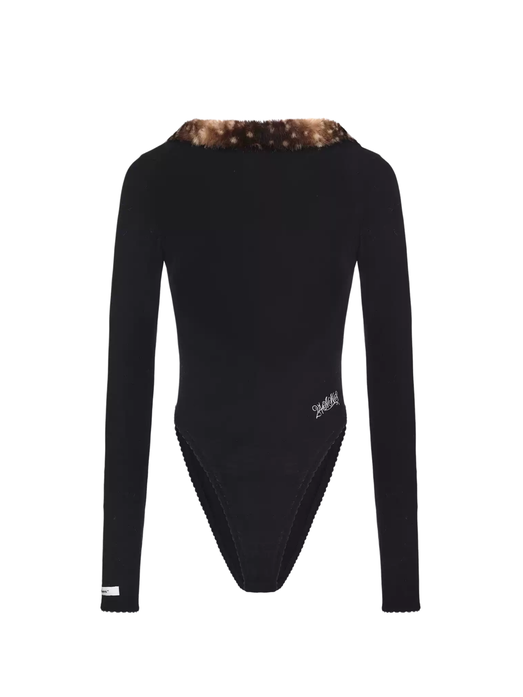 Faux Fur-Panelled Knit Bodysuit