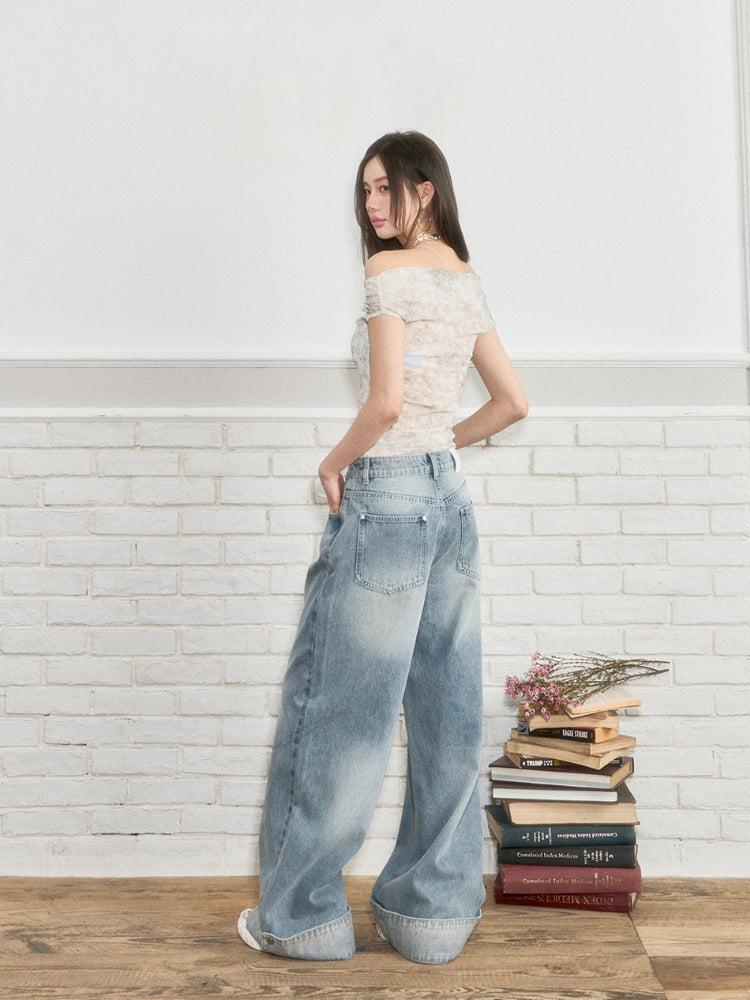 Colorful Rhinestone One-Shoulder Top T-shirt - CHINASQUAD