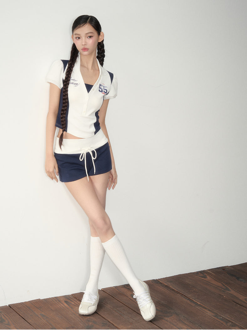 White Jersey-Style Polo & Shorts Set - CHINASQUAD