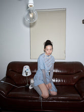 Blue-Gray Striped Irregular Patchwork Dress - CHINASQUAD