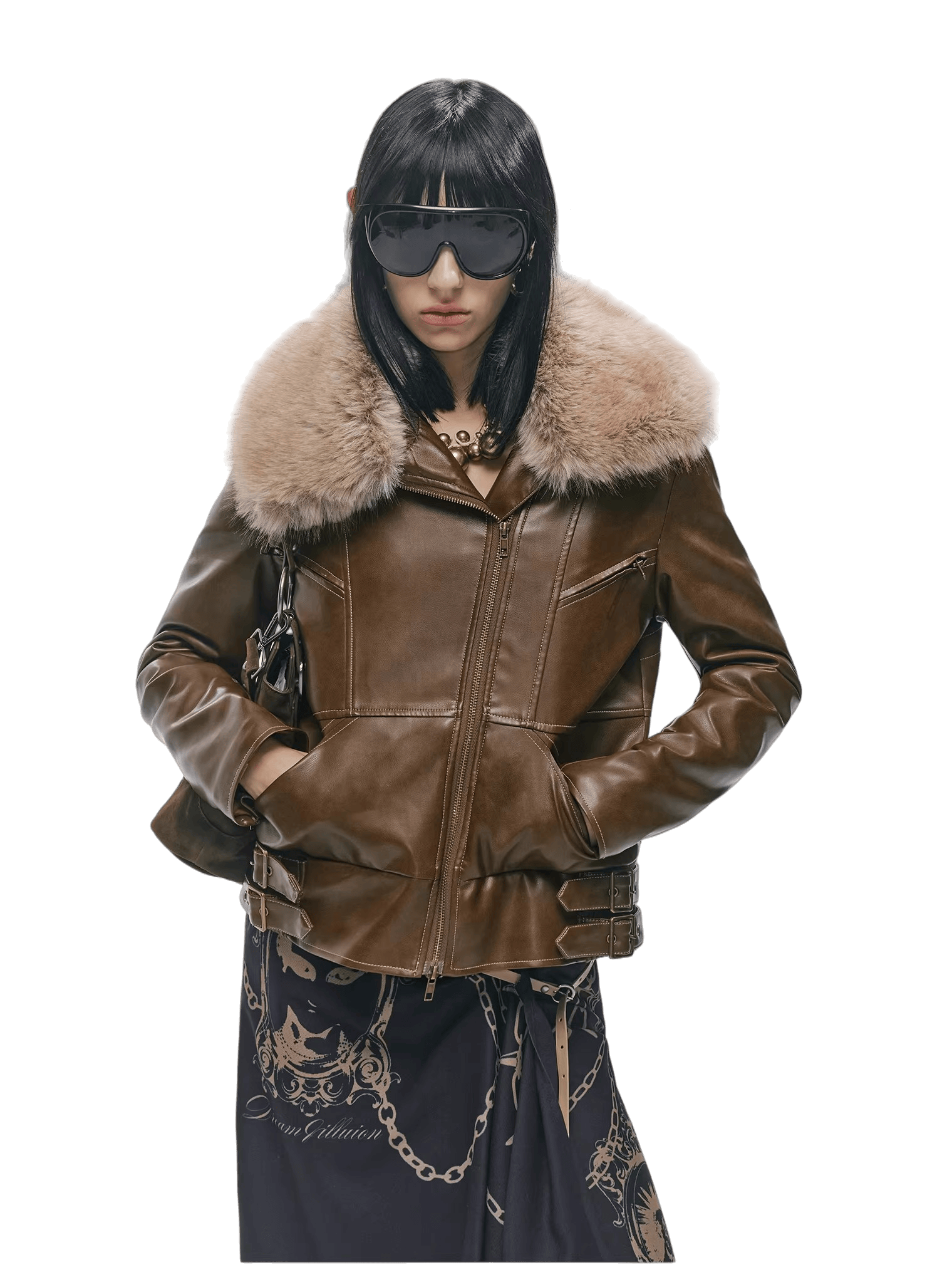 Heavy Punk Windproof Quilted Leather Jacket