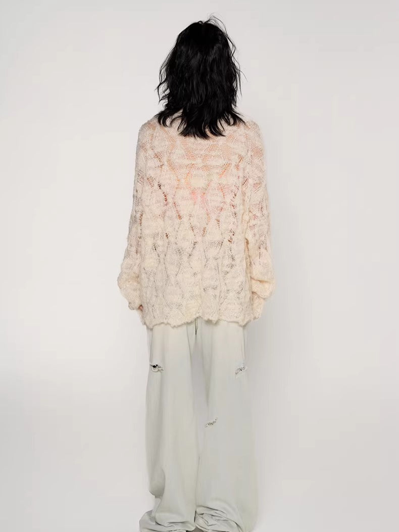 Mohair–Alpaca Cable-Knit Cardigan