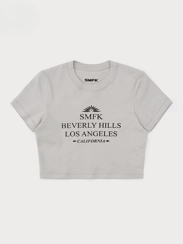 Straight - Shoulder Cropped Movie - Subtitle Short - Sleeve Tee - CHINASQUAD