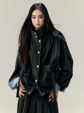 Plaid Patchwork Oversized Large Pockets Jacket - CHINASQUAD