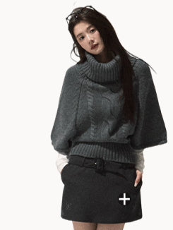 Vintage Cable-Knit Turtleneck Sweater