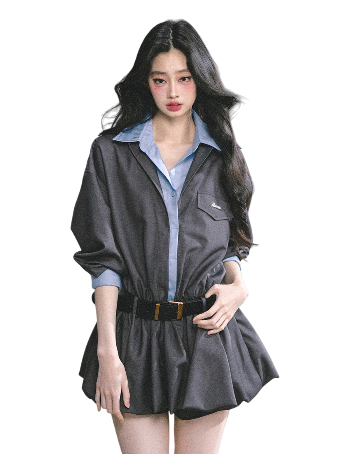 Hepburn-Style Bubble Hem Mini Dress