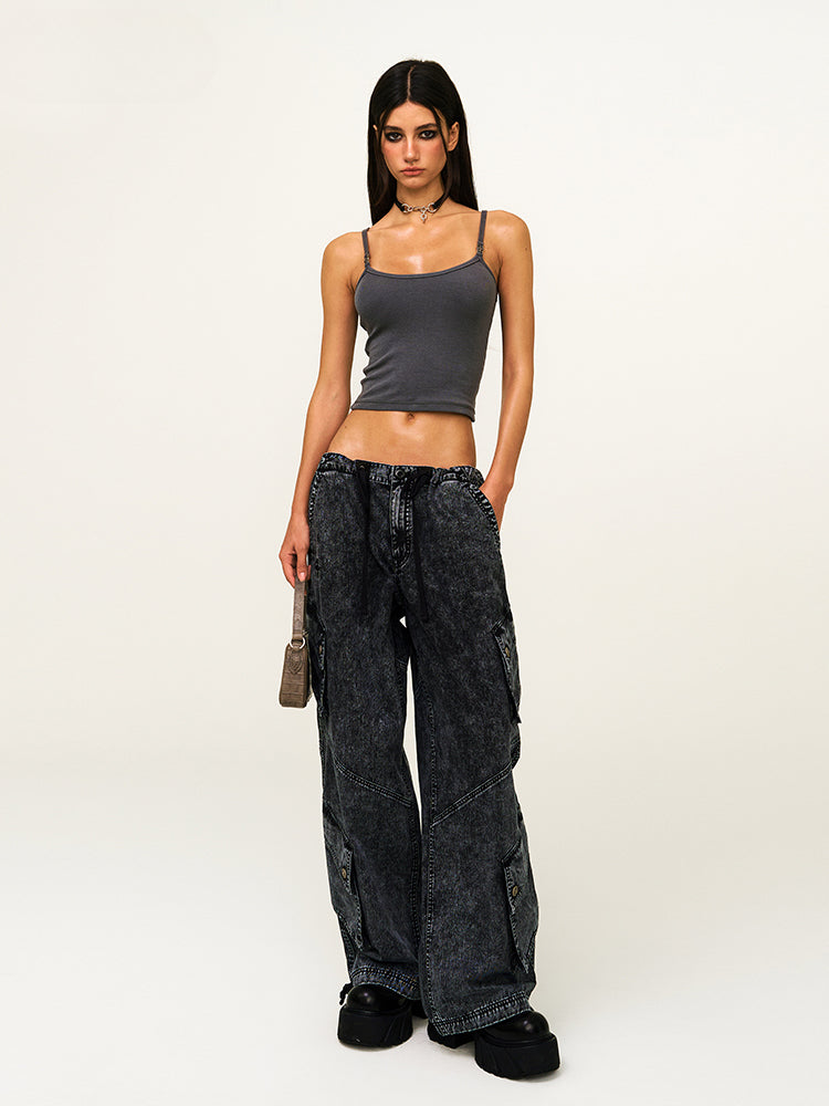 Solid-Color Simple Base Layer Slim-Fit Sports Camisole