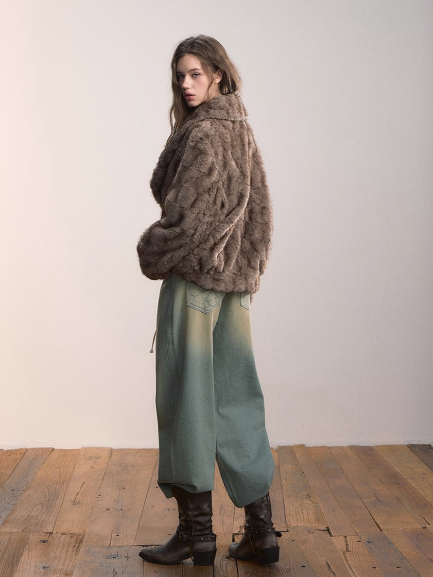 Reversible Faux Fur Toggle Jacket