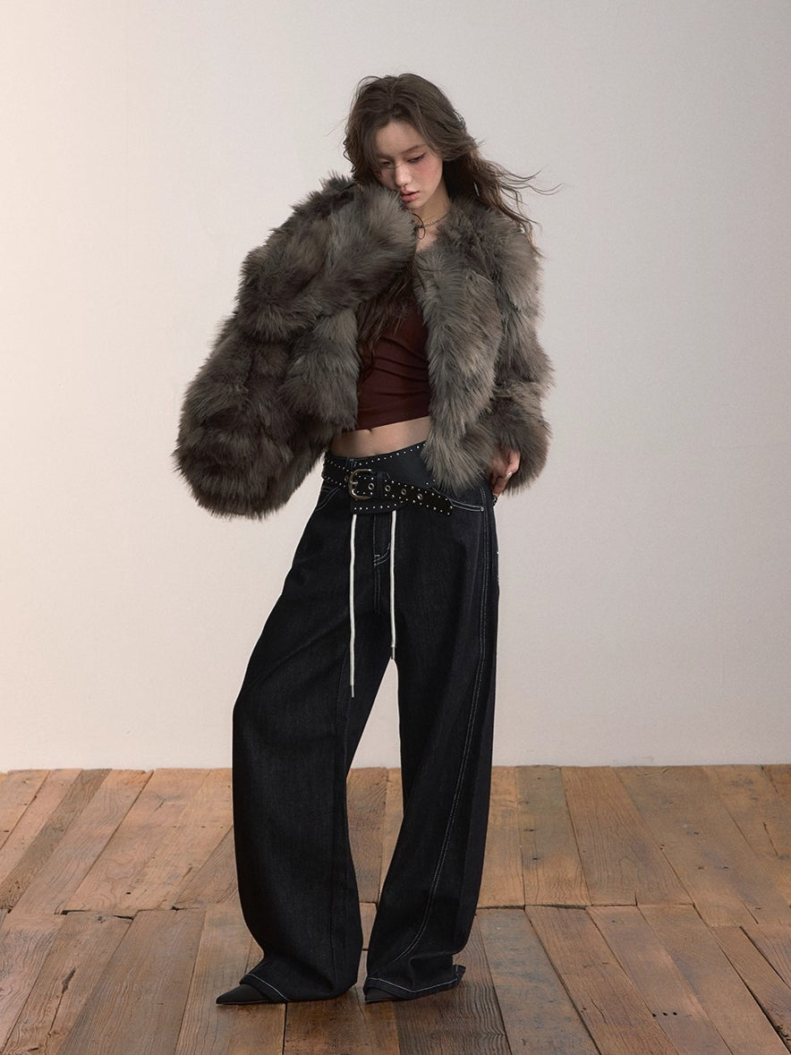 Denim Essence Relaxed Drawstring Pants - CHINASQUAD