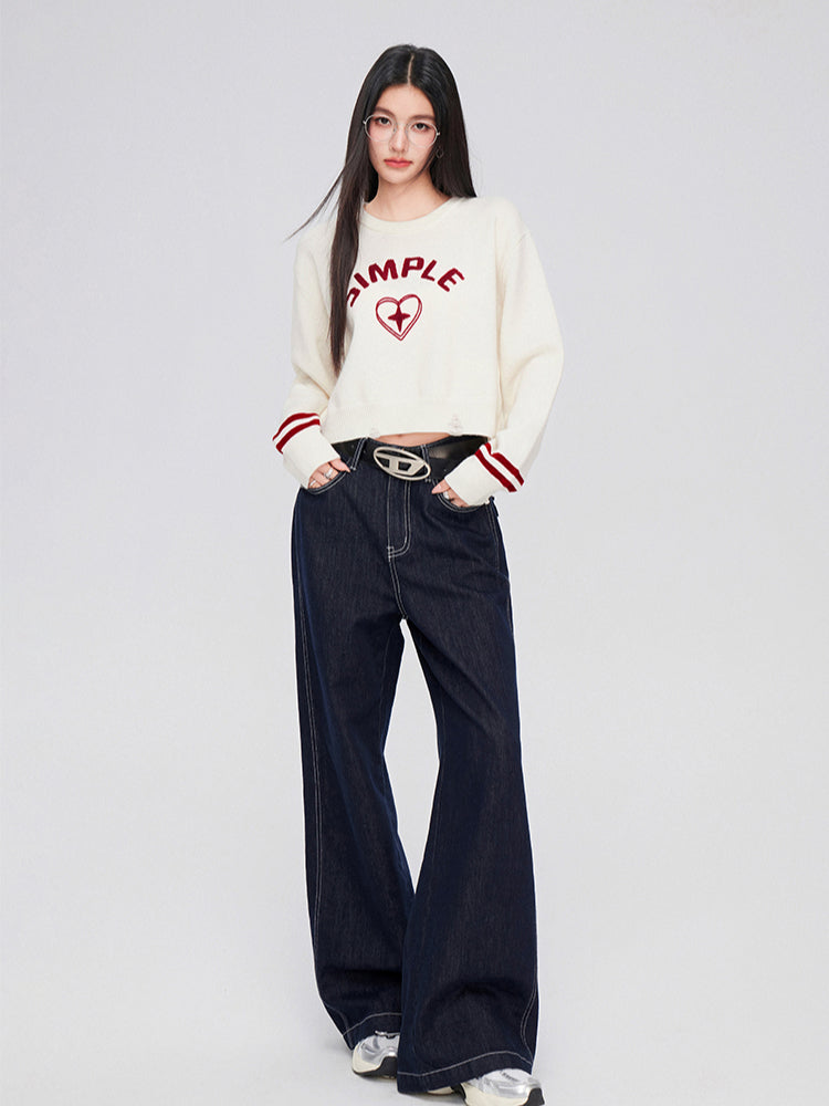 3D Embroidered Distressed Sweater - CHINASQUAD