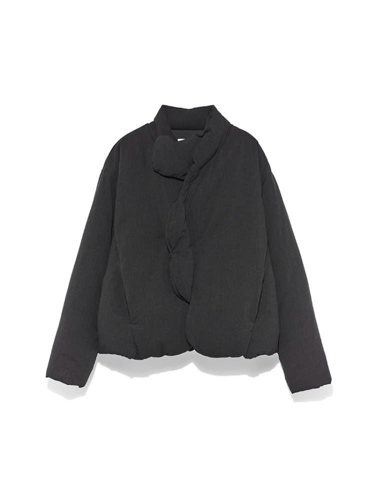 Deep Gray Multi-Collar Down Jacket - CHINASQUAD